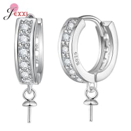 DIY Jewelry Marking 925 Sterling Silver Crystal Earrings Findings Clasps Hooks For Women Handmade Accessories Cheap Wholesale