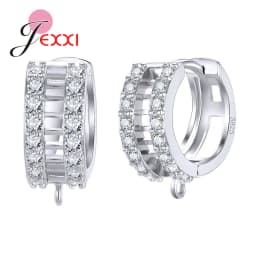 DIY Jewelry Marking 925 Sterling Silver Crystal Earrings Findings Clasps Hooks For Women Handmade Accessories Cheap Wholesale