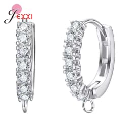 DIY Jewelry Marking 925 Sterling Silver Crystal Earrings Findings Clasps Hooks For Women Handmade Accessories Cheap Wholesale