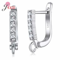 DIY Jewelry Marking 925 Sterling Silver Crystal Earrings Findings Clasps Hooks For Women Handmade Accessories Cheap Wholesale