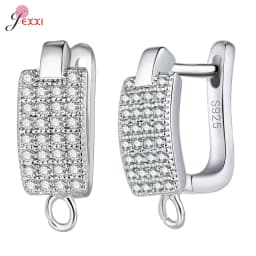 DIY Jewelry Marking 925 Sterling Silver Crystal Earrings Findings Clasps Hooks For Women Handmade Accessories Cheap Wholesale