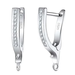 DIY Jewelry Marking 925 Sterling Silver Crystal Earrings Findings Clasps Hooks For Women Handmade Accessories Cheap Wholesale