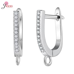 DIY Jewelry Marking 925 Sterling Silver Crystal Earrings Findings Clasps Hooks For Women Handmade Accessories Cheap Wholesale