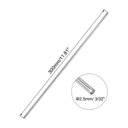 10Pcs 2.5/3/4/5/6mm Dia 304 Stainless Steel Rod Strong Rust-resistant Linear Shaft Solid Round Rod Bar for Motor Shaft Model Car