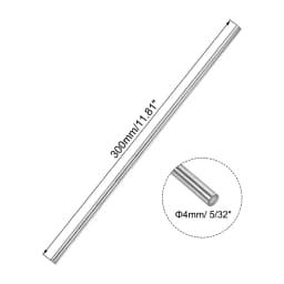 10Pcs 2.5/3/4/5/6mm Dia 304 Stainless Steel Rod Strong Rust-resistant Linear Shaft Solid Round Rod Bar for Motor Shaft Model Car