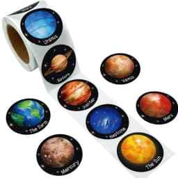 100-500 Pcs Round Universe Outer Space Stickers Solar System Earth Mars Jupiter Planet DIY Sealing Party Decals Stationery