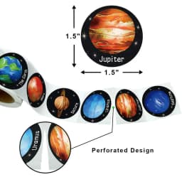 100-500 Pcs Round Universe Outer Space Stickers Solar System Earth Mars Jupiter Planet DIY Sealing Party Decals Stationery