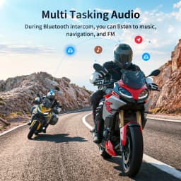 Fodsports FX7 Mesh Motorcycle Intercom Bluetooth Helmet Headset,Helmet Intercom,10 Riders 2000M,BT5.4,APP Connect.