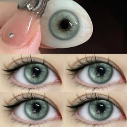 2Pieces Colored Contact Lenses Bueatiful Pupil Color Circle Lens Green Iris Prescription Yearly Natural Coloured Contacts
