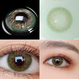 2Pieces Colored Contact Lenses Bueatiful Pupil Color Circle Lens Green Iris Prescription Yearly Natural Coloured Contacts