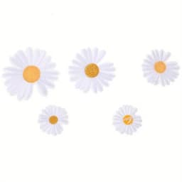 5pcs DIY Small Sun Flower Daisy Embroidery Patches for Clothing Iron on Clothes Sticker Stripe Iron-on Applique Hole Repair