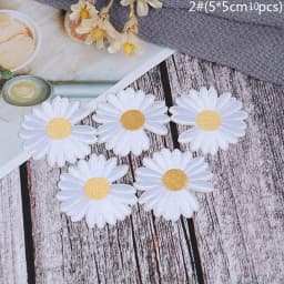 5pcs DIY Small Sun Flower Daisy Embroidery Patches for Clothing Iron on Clothes Sticker Stripe Iron-on Applique Hole Repair