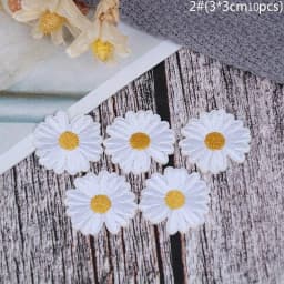 5pcs DIY Small Sun Flower Daisy Embroidery Patches for Clothing Iron on Clothes Sticker Stripe Iron-on Applique Hole Repair
