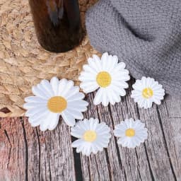 5pcs DIY Small Sun Flower Daisy Embroidery Patches for Clothing Iron on Clothes Sticker Stripe Iron-on Applique Hole Repair