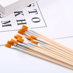 10pc/30pc/50pc/100pc Pole Flat Brush Nylon Bristles Row Pen Tip Pen Line Drawing Pen
