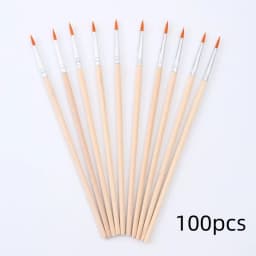 10pc/30pc/50pc/100pc Pole Flat Brush Nylon Bristles Row Pen Tip Pen Line Drawing Pen