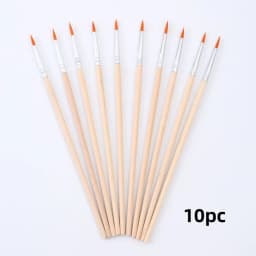 10pc/30pc/50pc/100pc Pole Flat Brush Nylon Bristles Row Pen Tip Pen Line Drawing Pen