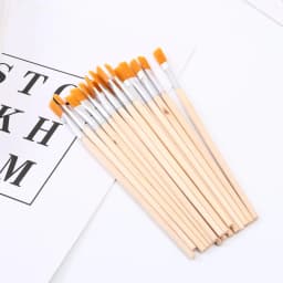 10pc/30pc/50pc/100pc Pole Flat Brush Nylon Bristles Row Pen Tip Pen Line Drawing Pen