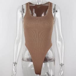 Sleeveless Knit Bodysuit 2024 Hot Summer Sexy Bodycon Off Shoulder Halter Tops Casual Street Bodice For Women ClubWear