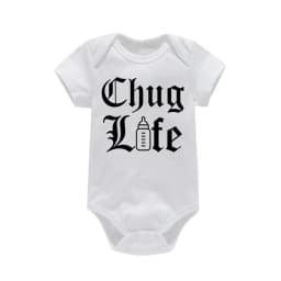 Chug Life Funny Milk Bottle Printed Newborn Baby Bodysuit Short Sleeve Infant Girls Rompers Summer Toddler Boys Ropa Clothes