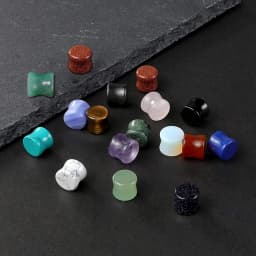 2pcs Stone Flesh Ear Plugs Tunnels Double Flare Ear Piercings Earrings Gauges Women Men Helix Lobe Labret Stretcher Body Jewelry