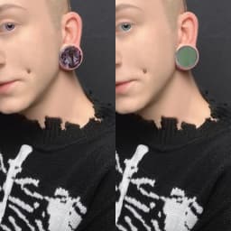 2pcs Stone Flesh Ear Plugs Tunnels Double Flare Ear Piercings Earrings Gauges Women Men Helix Lobe Labret Stretcher Body Jewelry