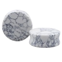 2pcs Stone Flesh Ear Plugs Tunnels Double Flare Ear Piercings Earrings Gauges Women Men Helix Lobe Labret Stretcher Body Jewelry