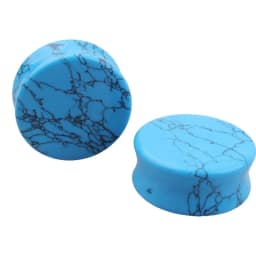 2pcs Stone Flesh Ear Plugs Tunnels Double Flare Ear Piercings Earrings Gauges Women Men Helix Lobe Labret Stretcher Body Jewelry