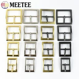 Meetee 5/10/20Pcs Metal Pin Buckle 16/19/25/32/38mm Bag Strap Clasp Webbing Adjuster Hook Belt Buckles DIY Hardware Accessories