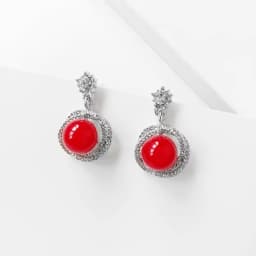 Red Color Women's Hanging Earrings Simulated Pearl Pendants Dangle Earrinsg for Girls Temperament Heart Drop Earrings Jewelry