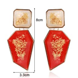 Red Color Women's Hanging Earrings Simulated Pearl Pendants Dangle Earrinsg for Girls Temperament Heart Drop Earrings Jewelry