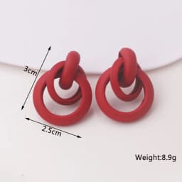 Red Color Women's Hanging Earrings Simulated Pearl Pendants Dangle Earrinsg for Girls Temperament Heart Drop Earrings Jewelry