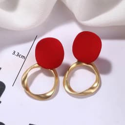 Red Color Women's Hanging Earrings Simulated Pearl Pendants Dangle Earrinsg for Girls Temperament Heart Drop Earrings Jewelry