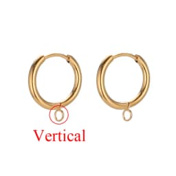 10pcs Stainless Steel Gold Color Plated Huggie Earrings Hooks with Loop Ear Post Jump Ring for DIY Jewelry Making Findings