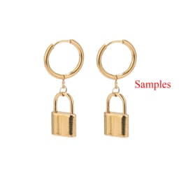 10pcs Stainless Steel Gold Color Plated Huggie Earrings Hooks with Loop Ear Post Jump Ring for DIY Jewelry Making Findings