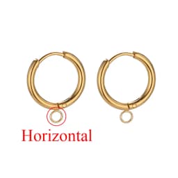 10pcs Stainless Steel Gold Color Plated Huggie Earrings Hooks with Loop Ear Post Jump Ring for DIY Jewelry Making Findings