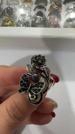 Trendy Ink Blue Pearl Butterfly Crystal Women's Ring For Engagement Wedding Jewelry Copper Accessories Rings Wholesale