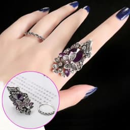 Trendy Ink Blue Pearl Butterfly Crystal Women's Ring For Engagement Wedding Jewelry Copper Accessories Rings Wholesale