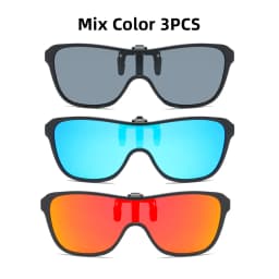 2026 Trending Clip On Sunglasses Large Frame Men Polarized Flip Up Sun Glasses Driving Adapt Mirror Blue Red Polarising Lens