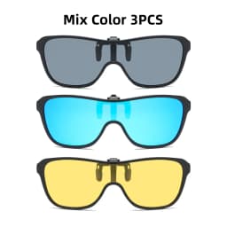 2026 Trending Clip On Sunglasses Large Frame Men Polarized Flip Up Sun Glasses Driving Adapt Mirror Blue Red Polarising Lens