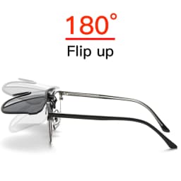 2026 Trending Clip On Sunglasses Large Frame Men Polarized Flip Up Sun Glasses Driving Adapt Mirror Blue Red Polarising Lens