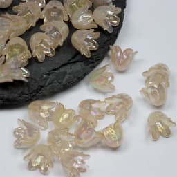 50PCS 9X11MM Imitation Pearl Material Flower Shape Beads For Handmade Crafts Jewelry Decoration Making Acrylic Stamen Beads