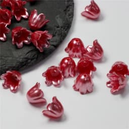 50PCS 9X11MM Imitation Pearl Material Flower Shape Beads For Handmade Crafts Jewelry Decoration Making Acrylic Stamen Beads