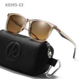 KDEAM Men's Square Sunglasses Polarized Lens TR90 Material Frame Spring Stainless Steel Hinges Fishing Sun Glasses KD393