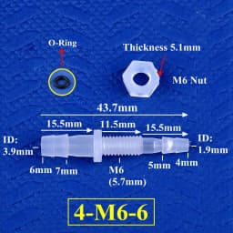 5~200Pcs M6~M10 To 3~8mm PP Pagoda Direct Connectors Hex Nut O-Ring Aquarium Tank Air Pump Adapter Garden Irrigation Hose Joint
