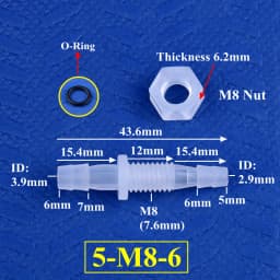 5~200Pcs M6~M10 To 3~8mm PP Pagoda Direct Connectors Hex Nut O-Ring Aquarium Tank Air Pump Adapter Garden Irrigation Hose Joint