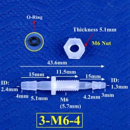 5~200Pcs M6~M10 To 3~8mm PP Pagoda Direct Connectors Hex Nut O-Ring Aquarium Tank Air Pump Adapter Garden Irrigation Hose Joint