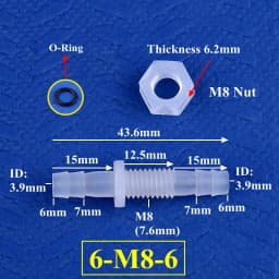 5~200Pcs M6~M10 To 3~8mm PP Pagoda Direct Connectors Hex Nut O-Ring Aquarium Tank Air Pump Adapter Garden Irrigation Hose Joint