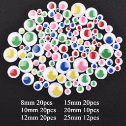 DIY Movable Eyes Simulation Animal Eyeball Black White Color Self-Adhesive Doll Eye Kindergarten Children Craft Supplies