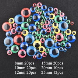DIY Movable Eyes Simulation Animal Eyeball Black White Color Self-Adhesive Doll Eye Kindergarten Children Craft Supplies